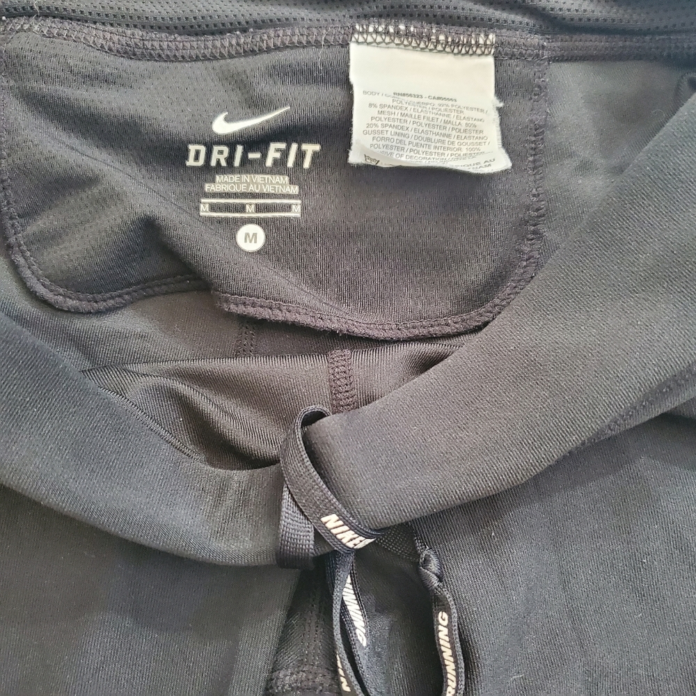 Nike dri-fit filament running capri legging black drawstring back zipper pocket‎ - Picture 5 of 8